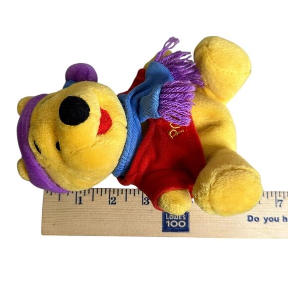 Vintage Mattel Arcotoys Star Bean Plush Winter Winnie The Pooh Bear - Picture 9 of 9